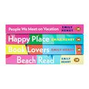 Emily Henry Collection 4 Books Set (Book Lovers, Beach Read, People We Meet on Vacation and Happy Place)
