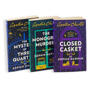 Agatha Christie Hercule Poirot Mysteries – 3 Book Collection Set | Modern Poirot Detective Novels - The Monogram Murders, Closed Casket, Mystery of Three Quarters